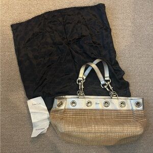Gucci Metallic Gold and Tan Tote